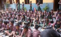 School Children having Meals